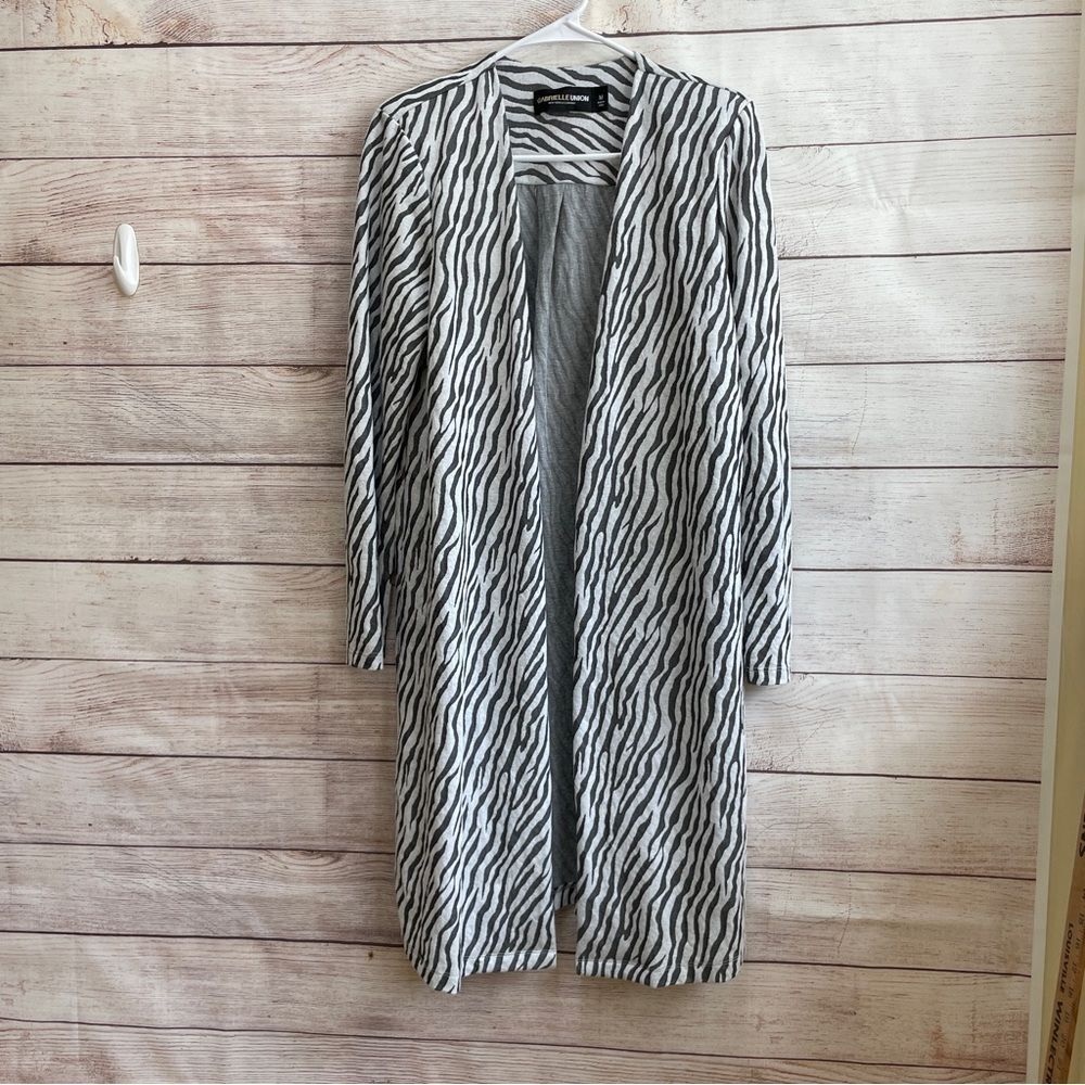 GABRIELLE UNION OPEN FRONT JACKET‎ IN ZEBRA PRINT